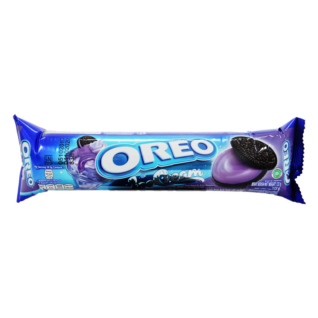 بیسکویت با کرم بستنی بلوبری 119 گرم اوریو - oreo