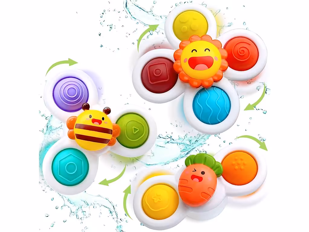 اسپینر جغجغه ای چسبان و پاپیت دار زنبوری 3 عددی اسباب بازی