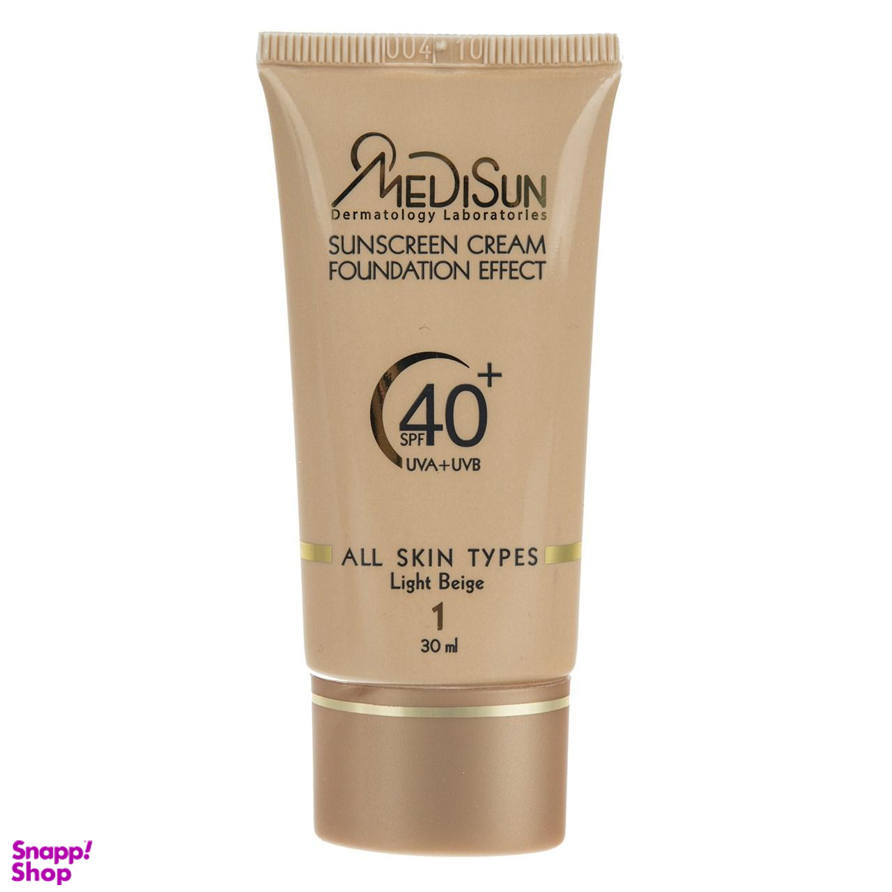 کرم پودر ضد آفتاب مدیسان (Medisun) سری All Skin مدل Foundation Effect حجم 30 میلیلیتر