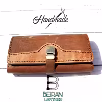 پک 12 عددی(یک جینی) کیف جیبی چرم طبیعی دستدوز چرم بیران مدل پارسا