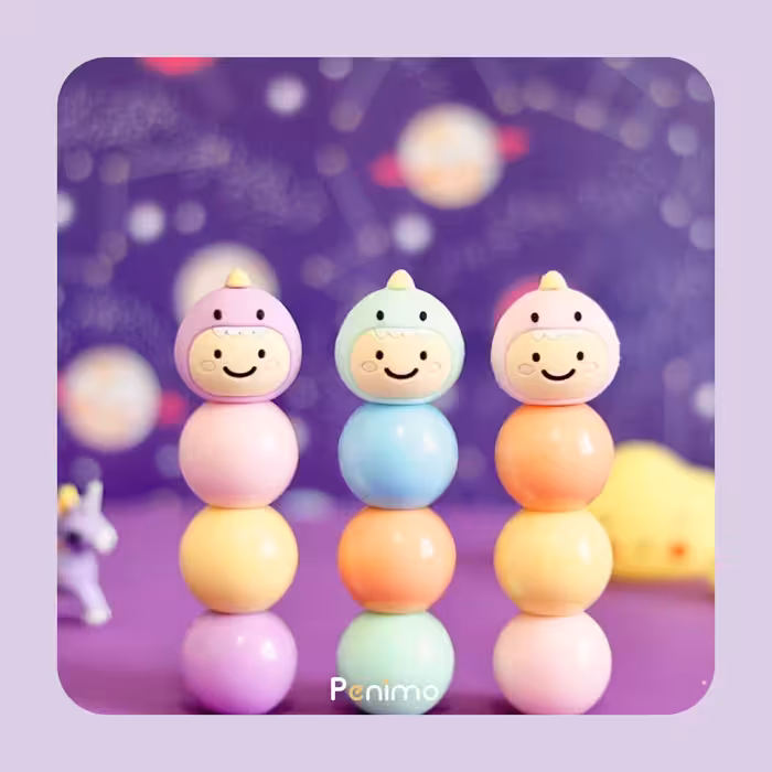 لوازم تحریر فانتزی هایلایتر فانتزی طرح اژدها 3 رنگ