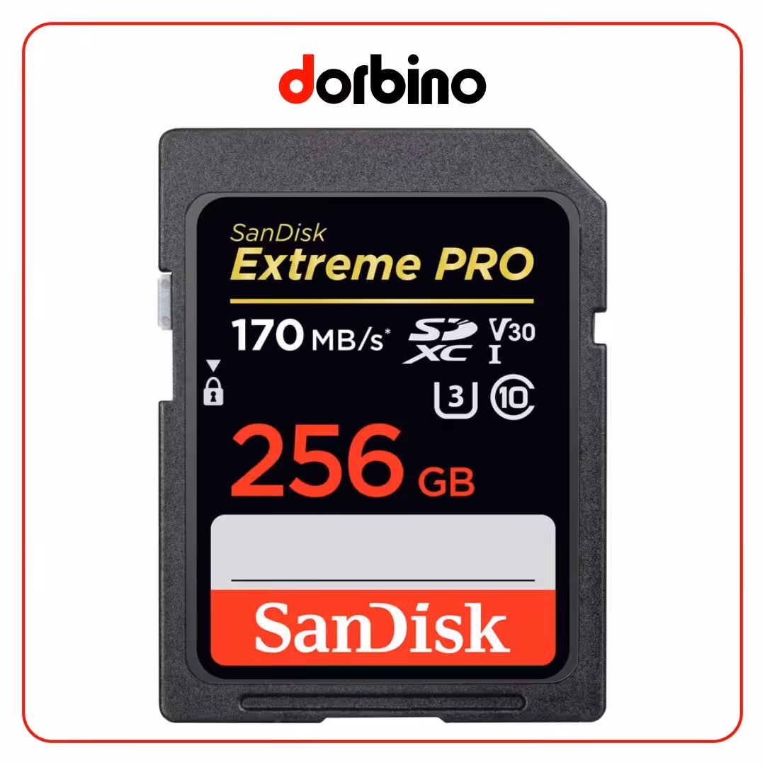کارت حافظه SanDisk 256GB Extreme PRO UHS-I SDXC Memory Card - فروشگاه دوربین دوربینو