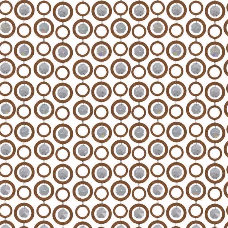 پرده آویز ترکیبی چوب و کریستال مدل رویا عرض150 ارتفاع 100 سانتیمتر(قهوه ای)