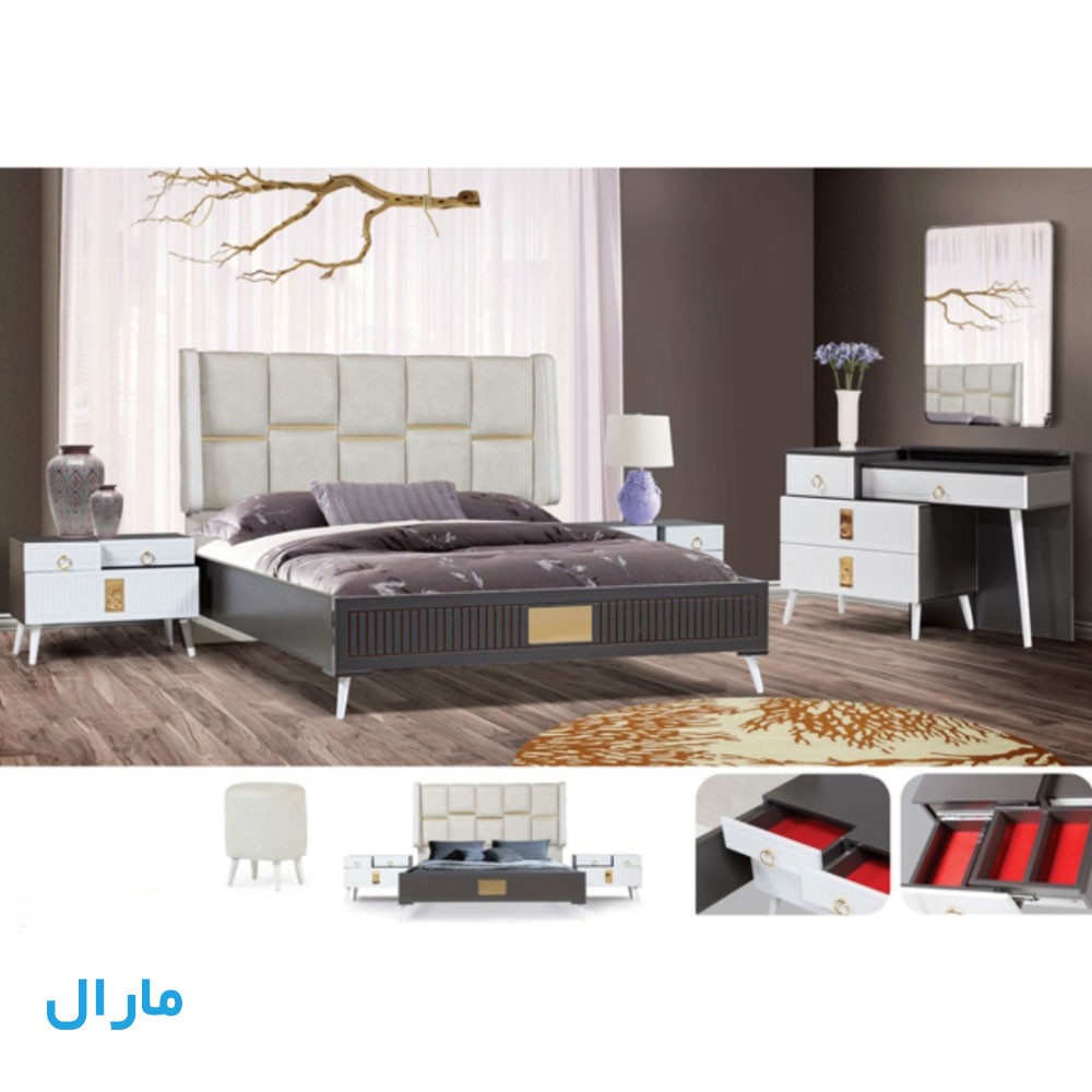 سرویس خواب دونفره ام دی اف مدل مارال
