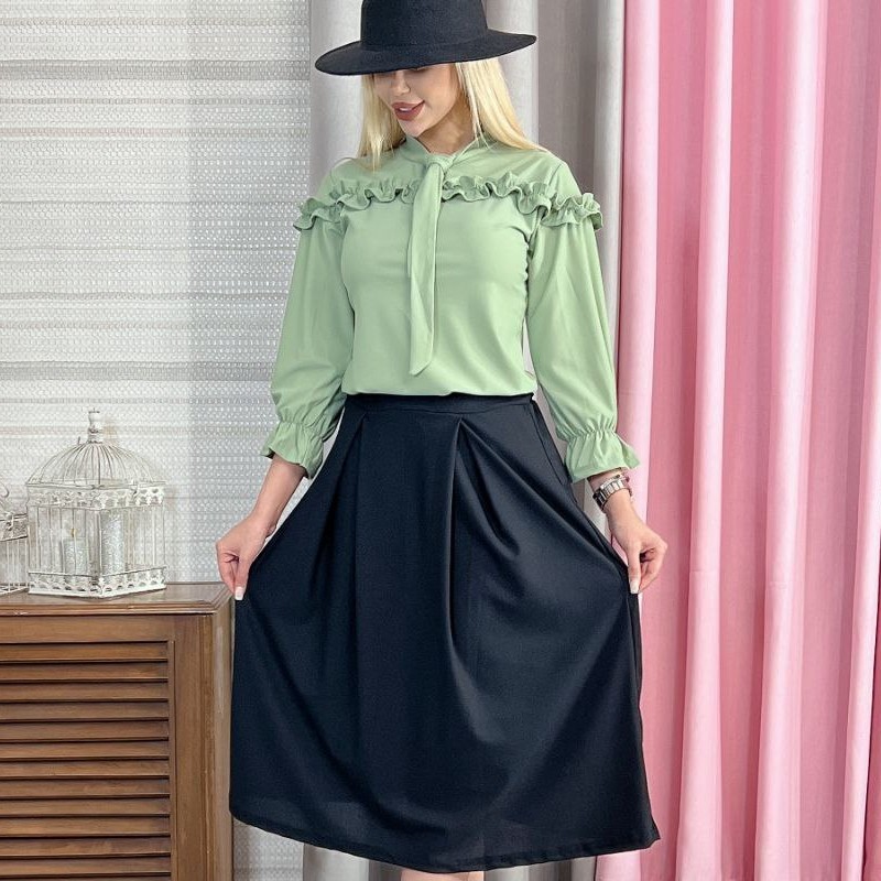 شومیز دامن دورسینه چین دار
مجلسی عیدانه