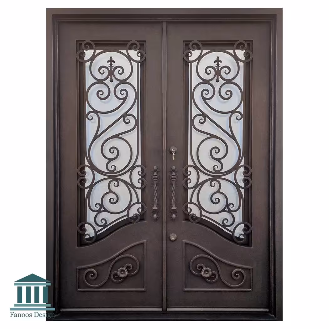 درب فرفورژه فلزی ورودی دولنگه کد 30870