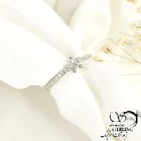 انگشتر طرح گل 5پر نقره ایتالیا کد 8478