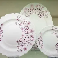 سرویس غذاخوری 25 پارچه گرد کنگره طرح روشان بنفش