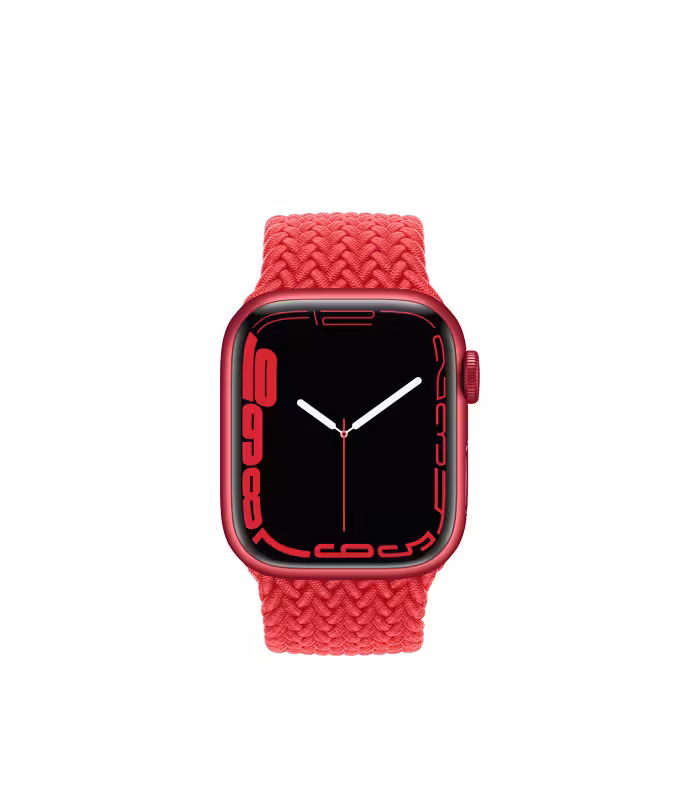ساعت هوشمند اپل واچ سری 7 مدل Red Aluminum Case with Braided Solo Loop Band 41mm