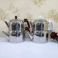 کتری قوری استیل دسته بغل مارک کی اس تی KST  1060