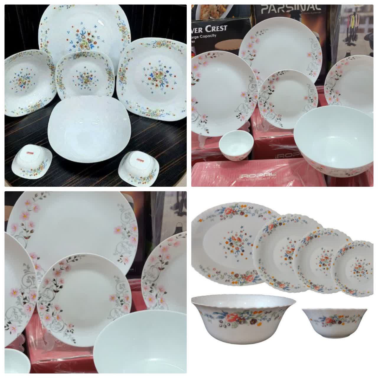 سرویس کامل 26 تیکه 6نفره جدید با طرح ویکتوریا .مربعی.گردبیضی.کنگره ای.