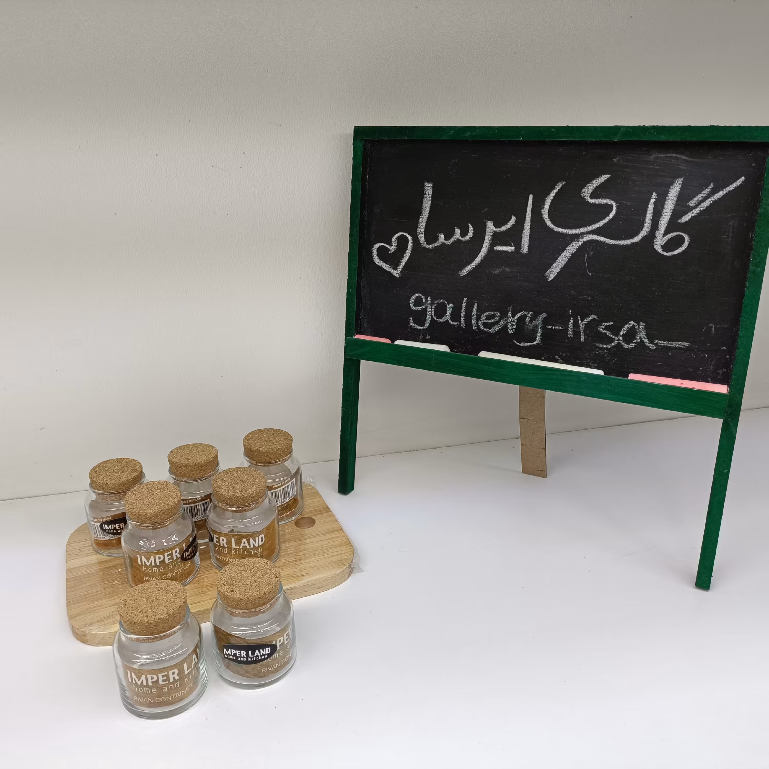 بانکه نقلی شیشه ای درب چوب پنبه ای 