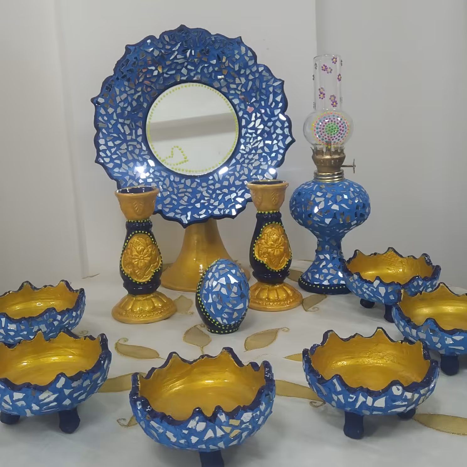 هفت سین 11تیکه ایینه کاری شده