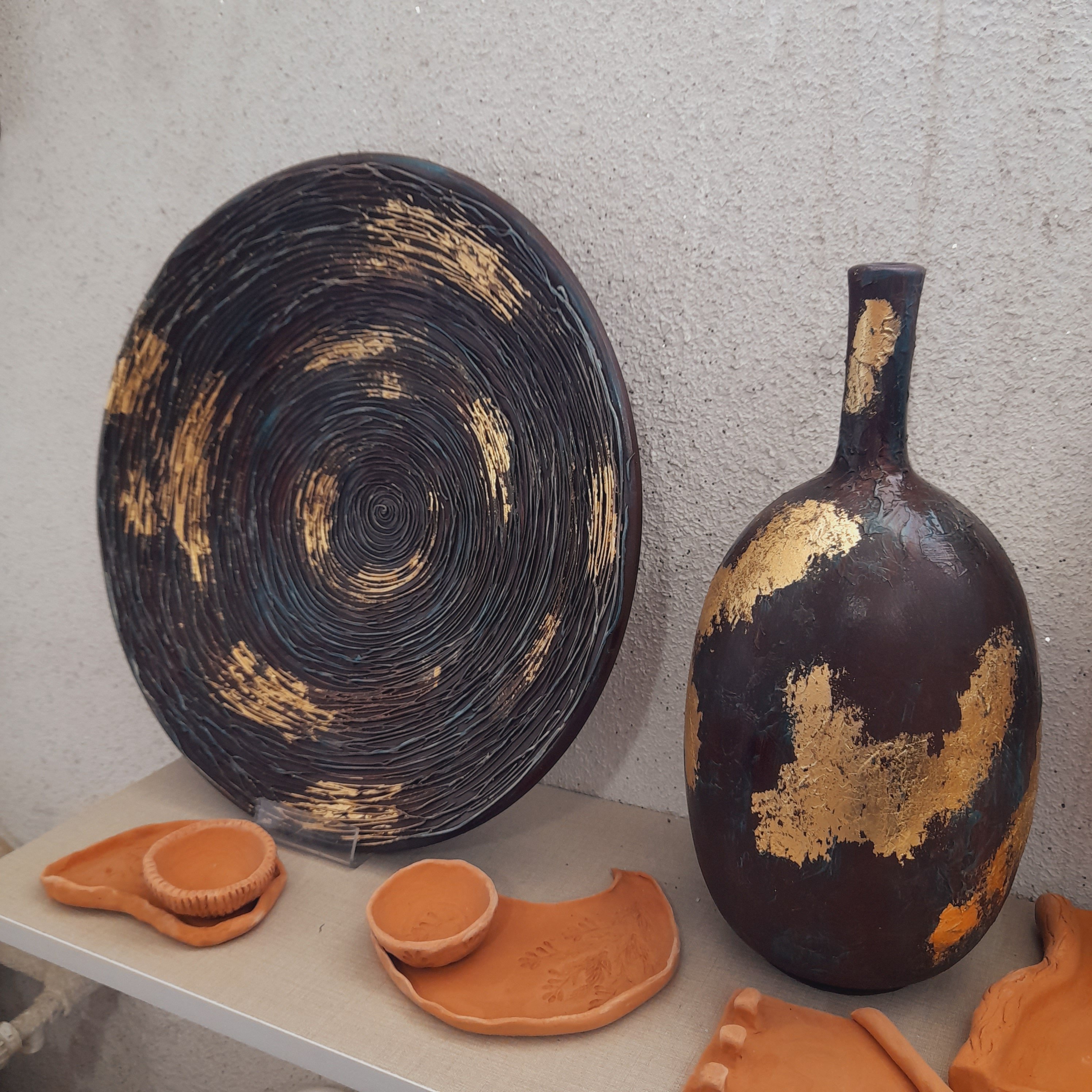 کوزه و بشقاب سفالی ست