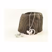 نیم ست استیل نقره ای کوچک طرح پروانه  تکی