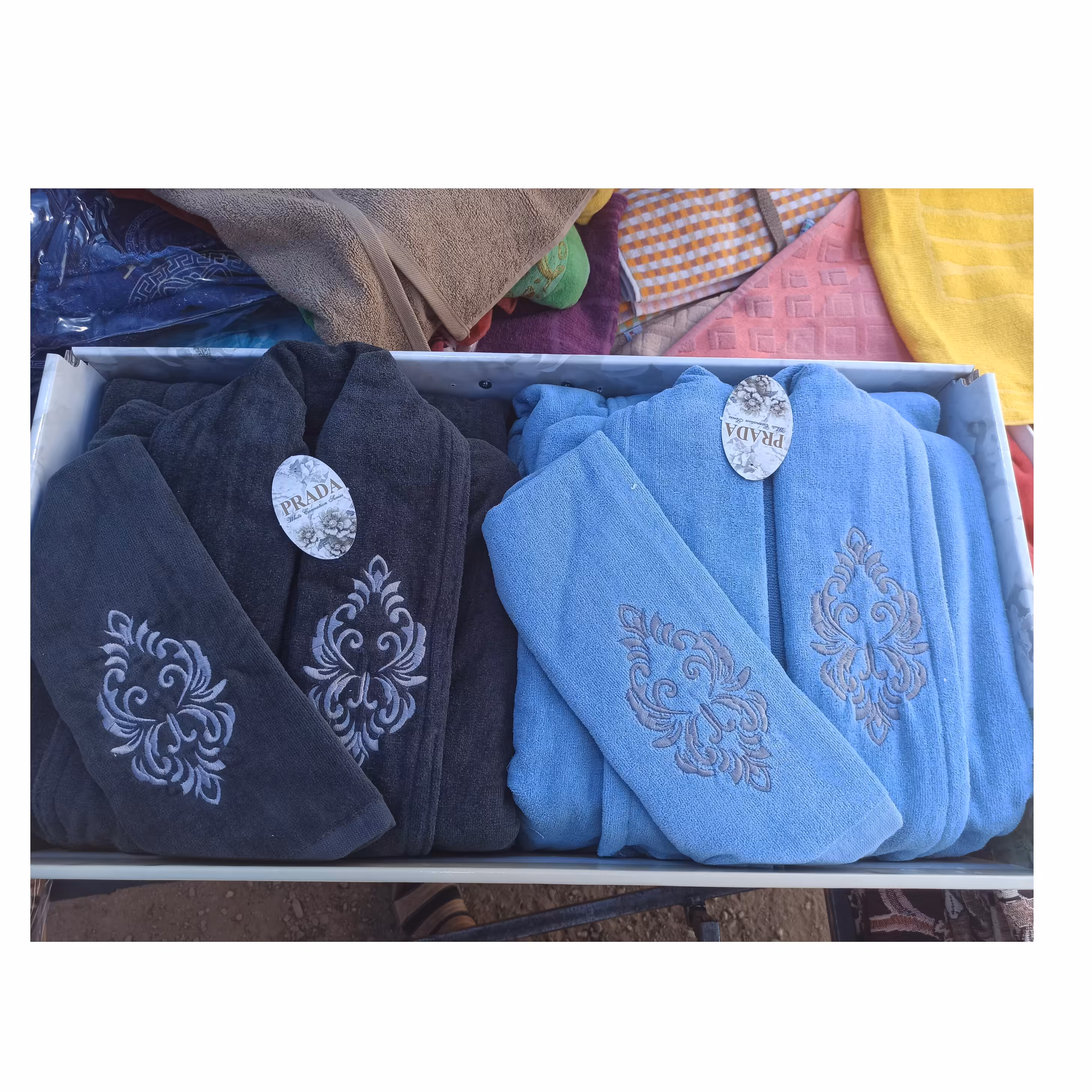 ست 8تکه حوله پالتویی تن پوش عروس و داماد