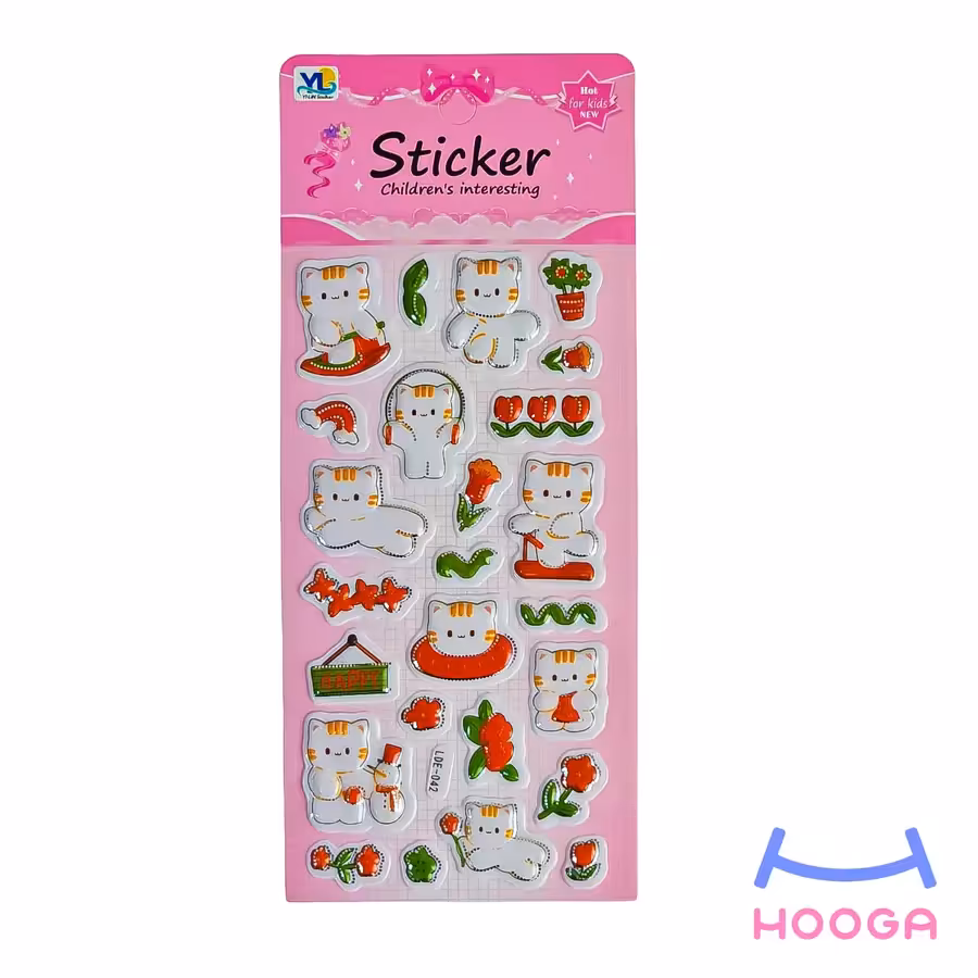 استیکر برجسته طرح گربه