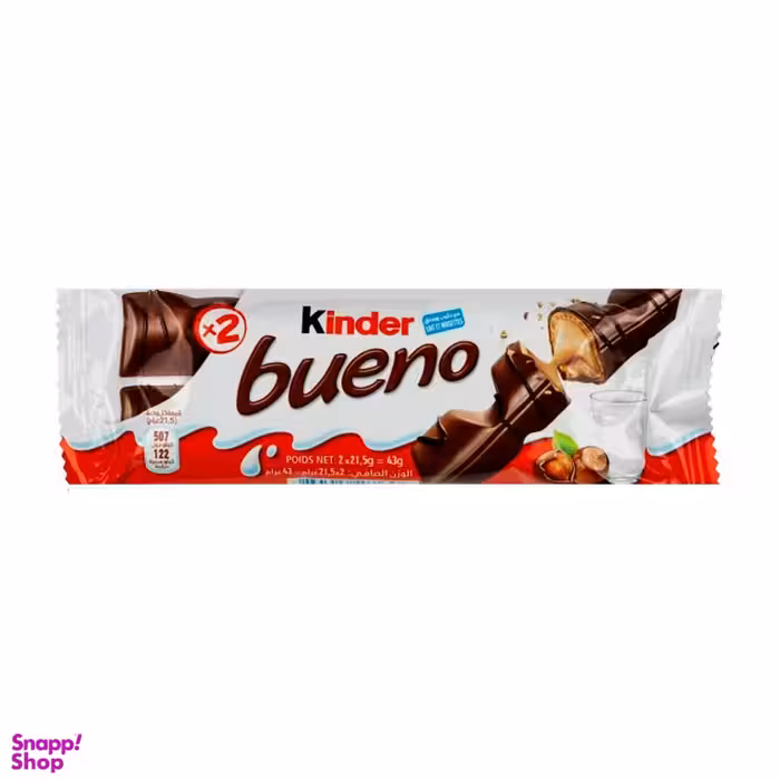 شکلات شیری مغزدار فندقی کیندر بوینو وزن 43 گرم