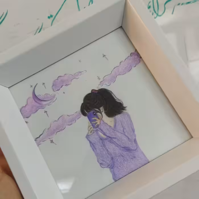 تابلو دخترانه  مداد رنگی 