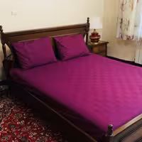 روتختی کشدار تترون ساده 2نفره رنگ بادمجونی عرض 160سانت(همراه تست 1 ماهه)