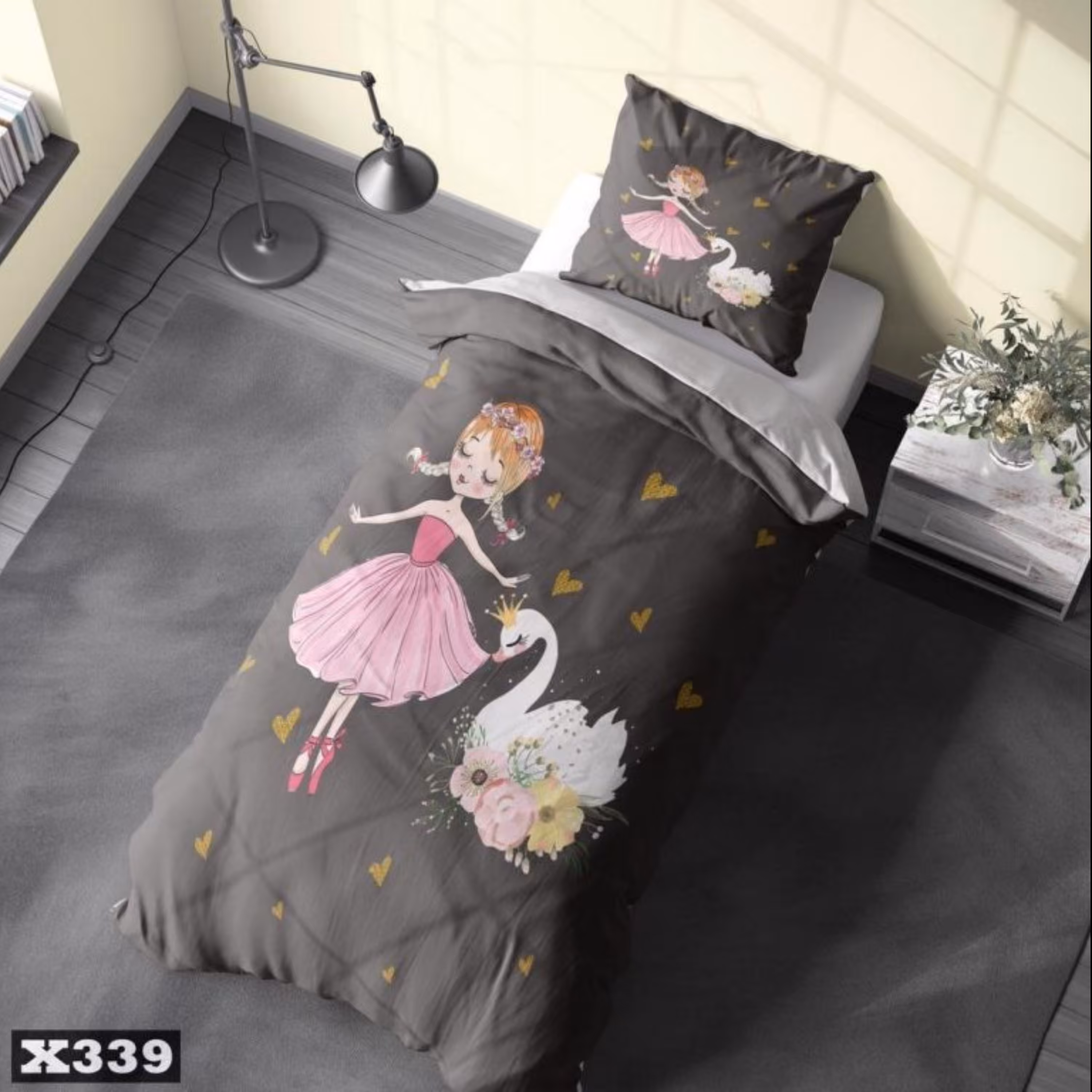 روتختی یک نفره سه بعدی کودکان و نوجوانان میکروتترون دختر و قو 2