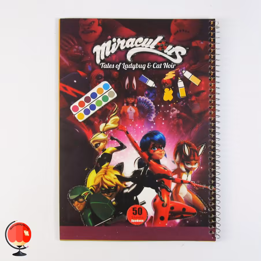 دفتر مشق 50 برگ حاشیه دار طرح دختر کفشدوزکی آپادانا