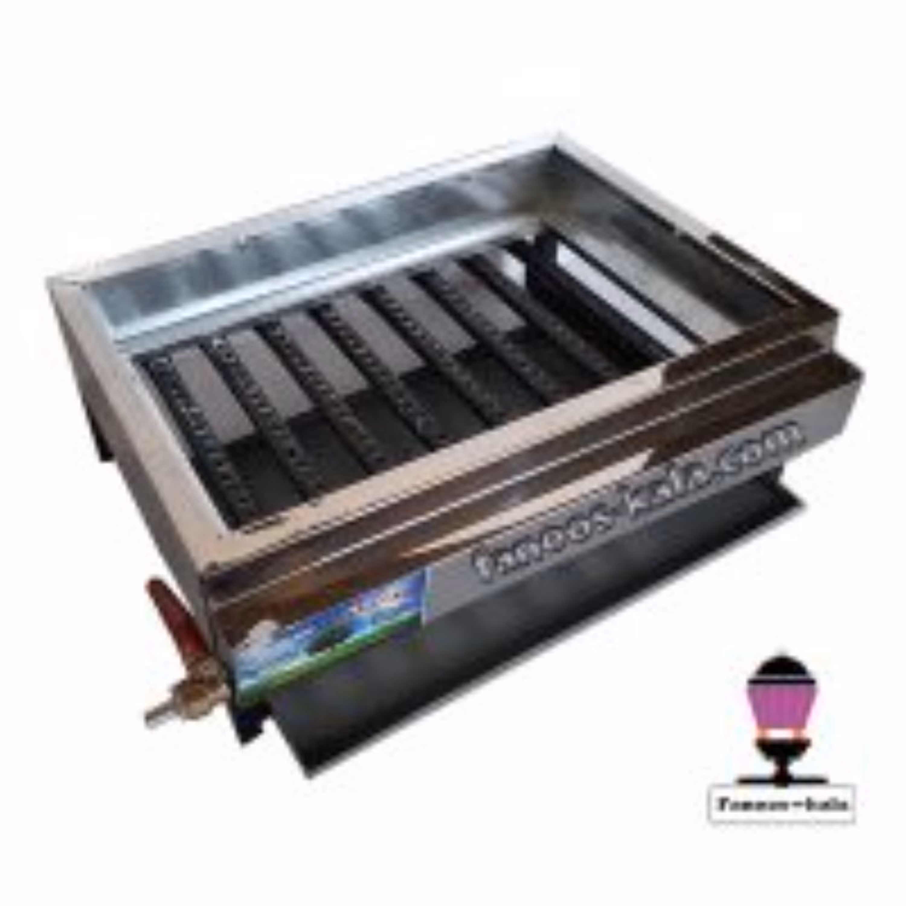 کباب پز گازی استیل 8 شعله با 8 قطعه رویه چدنی