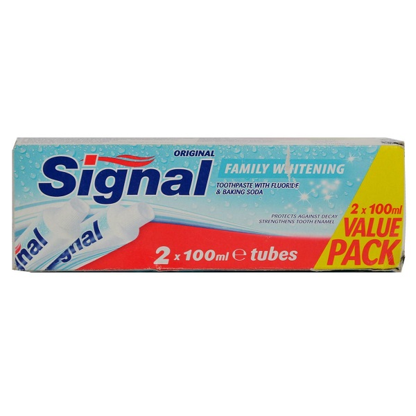 خمیر دندان خانواده سیگنال signal سفید کننده و محافظ دندان | دو تیوب 100 میل