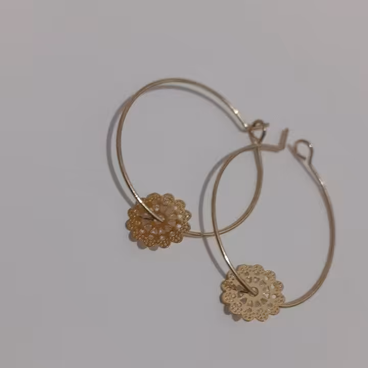 گوشواره ظریف استیل طلایی حلقه ای