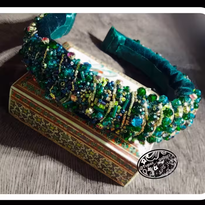 تل جواهردوزی شده با پارچه مخمل