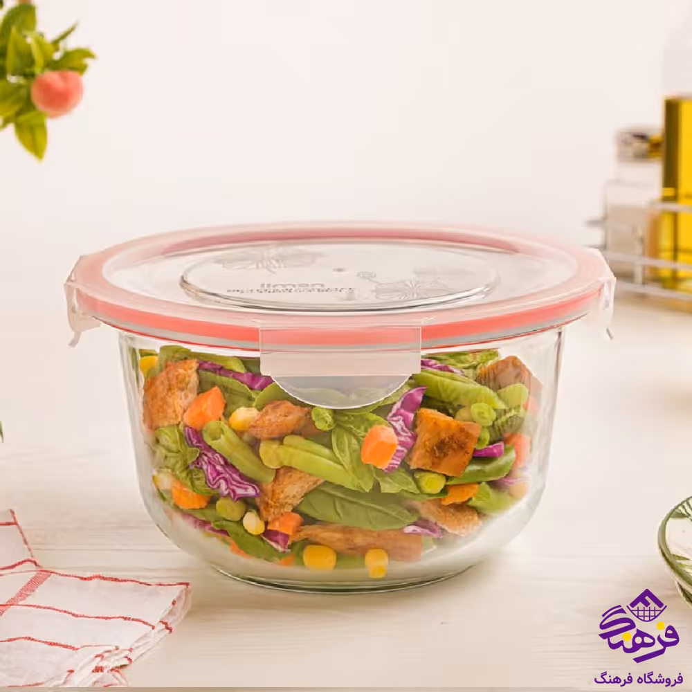 ظرف شیشه ای لیمون 2گرد