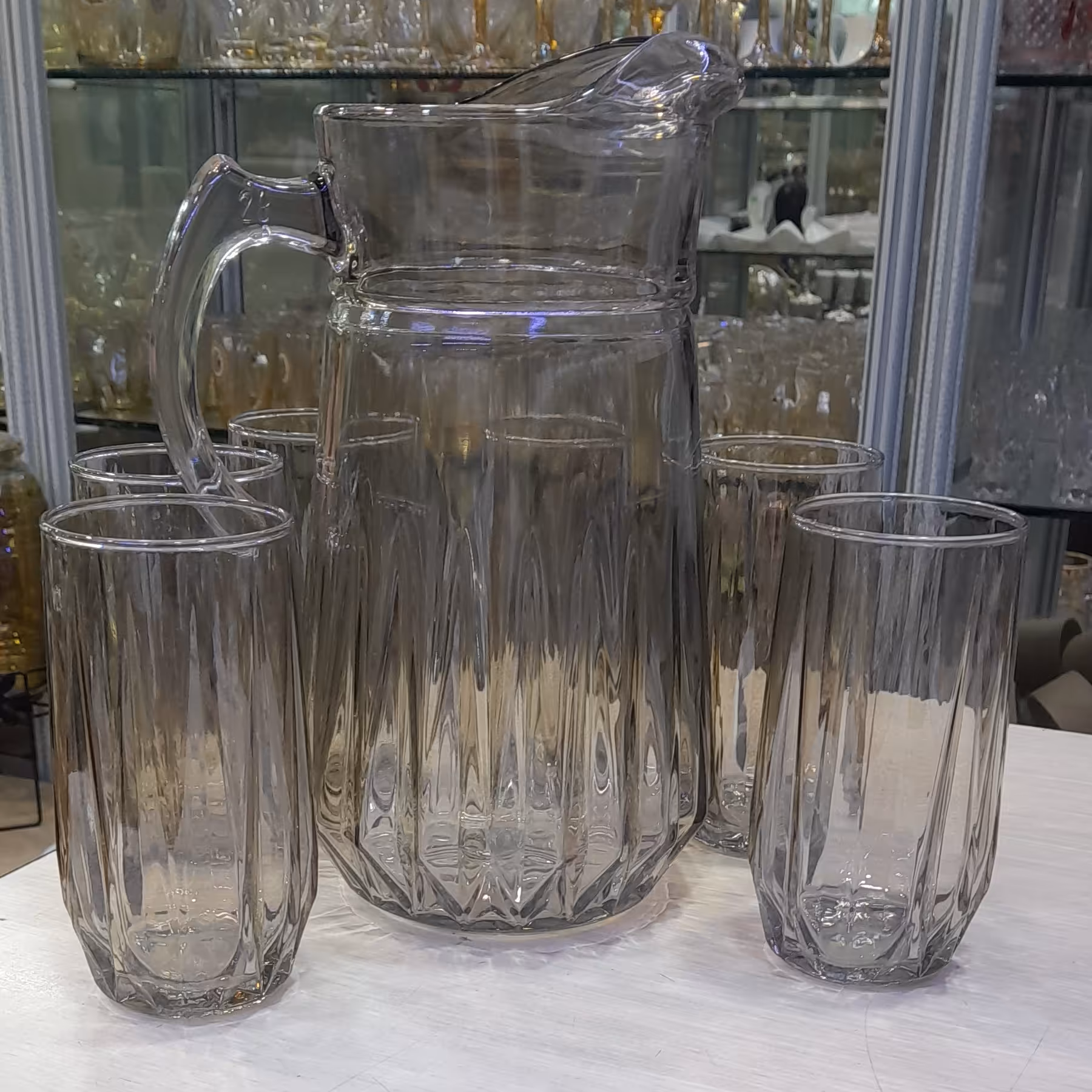 پارچ لیوان دودی شامپاینی طرح ونوس مدل بلند کیفیت عالی