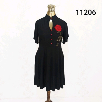 پیراهن مجلسی یقه ایستاده سایز بزرگ 11206