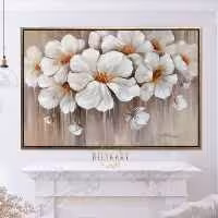 تابلودکوراتیو گل ها رنگ روغن ابعاد 100در 80