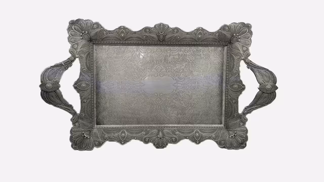 سینی پیوتر مینیاتور طاووسی کوچک یونیک کد 1406 (خارجی ضد زنگ)