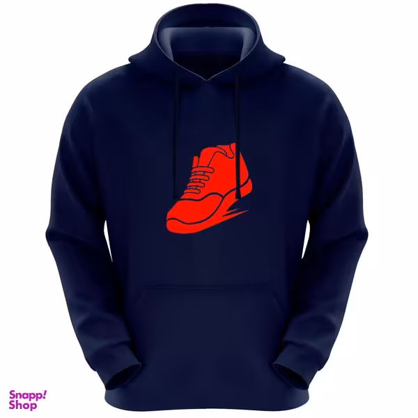 هودی مردانه طرح کتونی کد FG612 رنگ سرمه ای