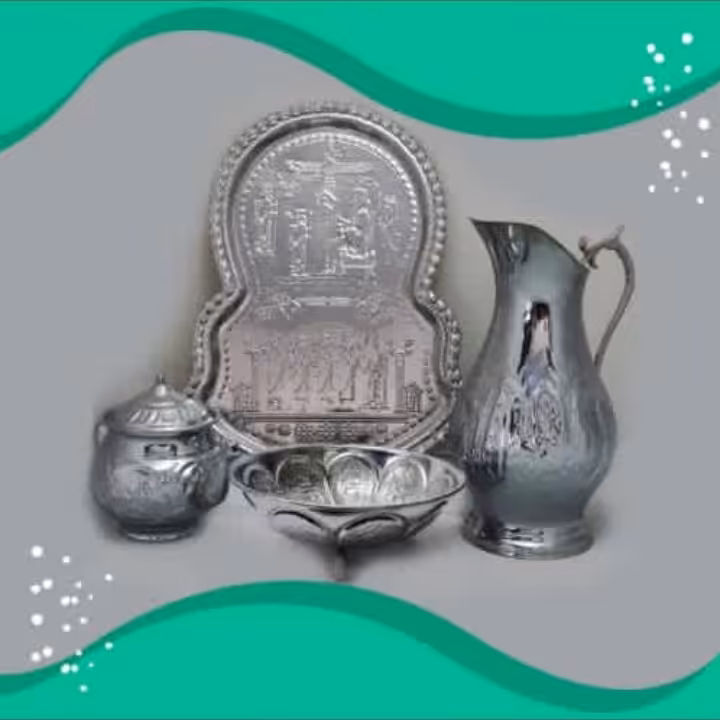 سرویس سماور کروم قلم زنی هخامنشی 