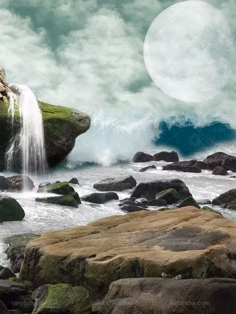 بک دراپ عکاسی با آبشار | گرافیک با طعم تربچه