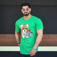 تیشرت مردانه TEDDY جنس پارچه نخ پنبه L الی 2XL  مارک روی سینه مخمل