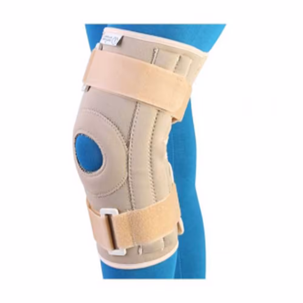 زانوبند نئوپرن چهارفنره قابل تنظیم 41500 طب و صنعت