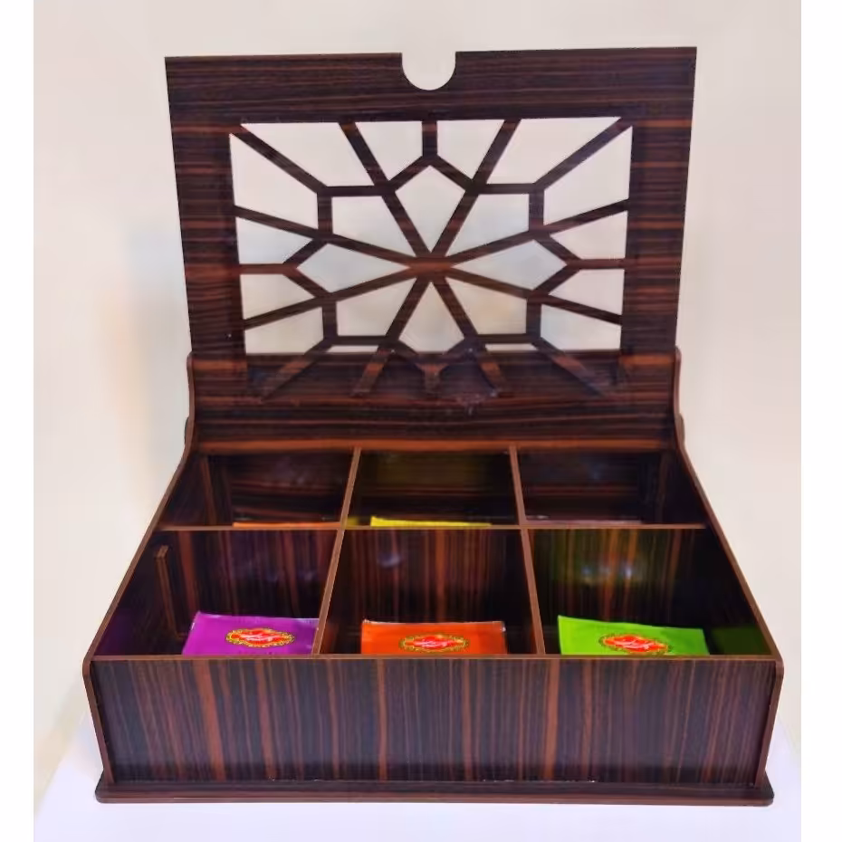 جعبه تی بگ - جعبه تقسیم  تنقلات - دمنوش گیاهی- مدل صبا