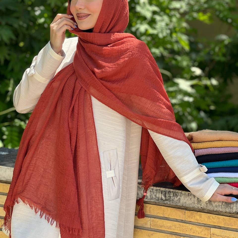 شال پلیسه نخی منگوله دار کد 42188(9)