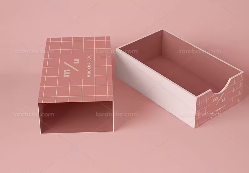 موکاپ PSD جعبه مستطیلی | گرافیک با طعم تربچه
