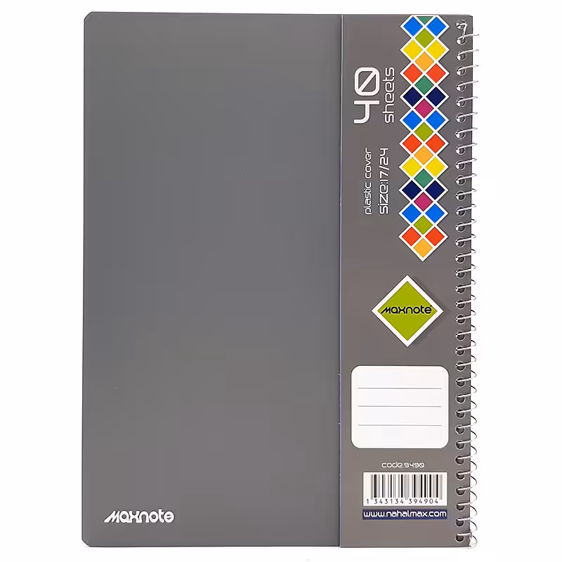 خرید دفتر 40 برگ سیمی جلد طلقی نهال مکث سایز وزیری کد 9490