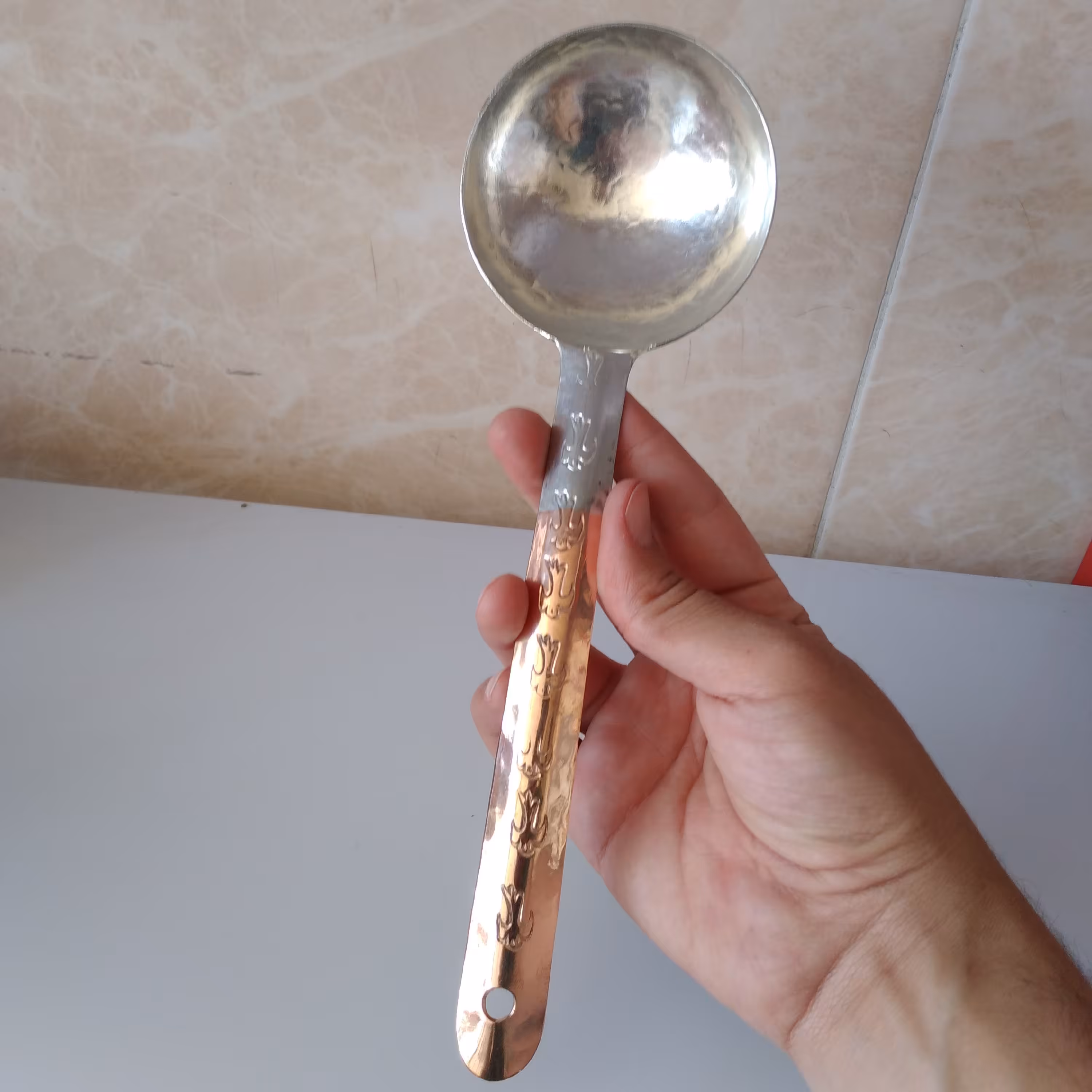 ملاقه مسی دست ساز زنجان قیمت دسته مسی و بدنه قلع شده و چکش کاری شده