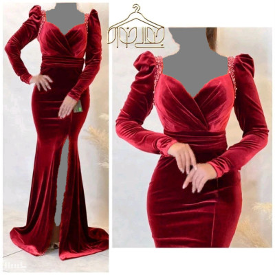 پیراهن مهمانی زنانه مخمل مدل نورا 6381