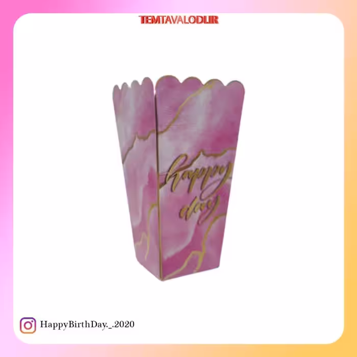 ظرف پاپکرن تم مرمری صورتی