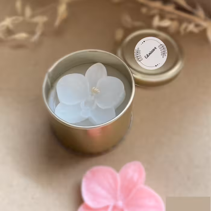 شمع قوطی فلزی گل ارکیده