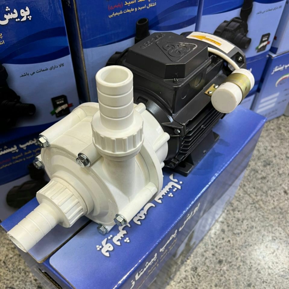 پمپ ضداسید پلیمری یک و یک چهارم اینچ با الکتروموتور