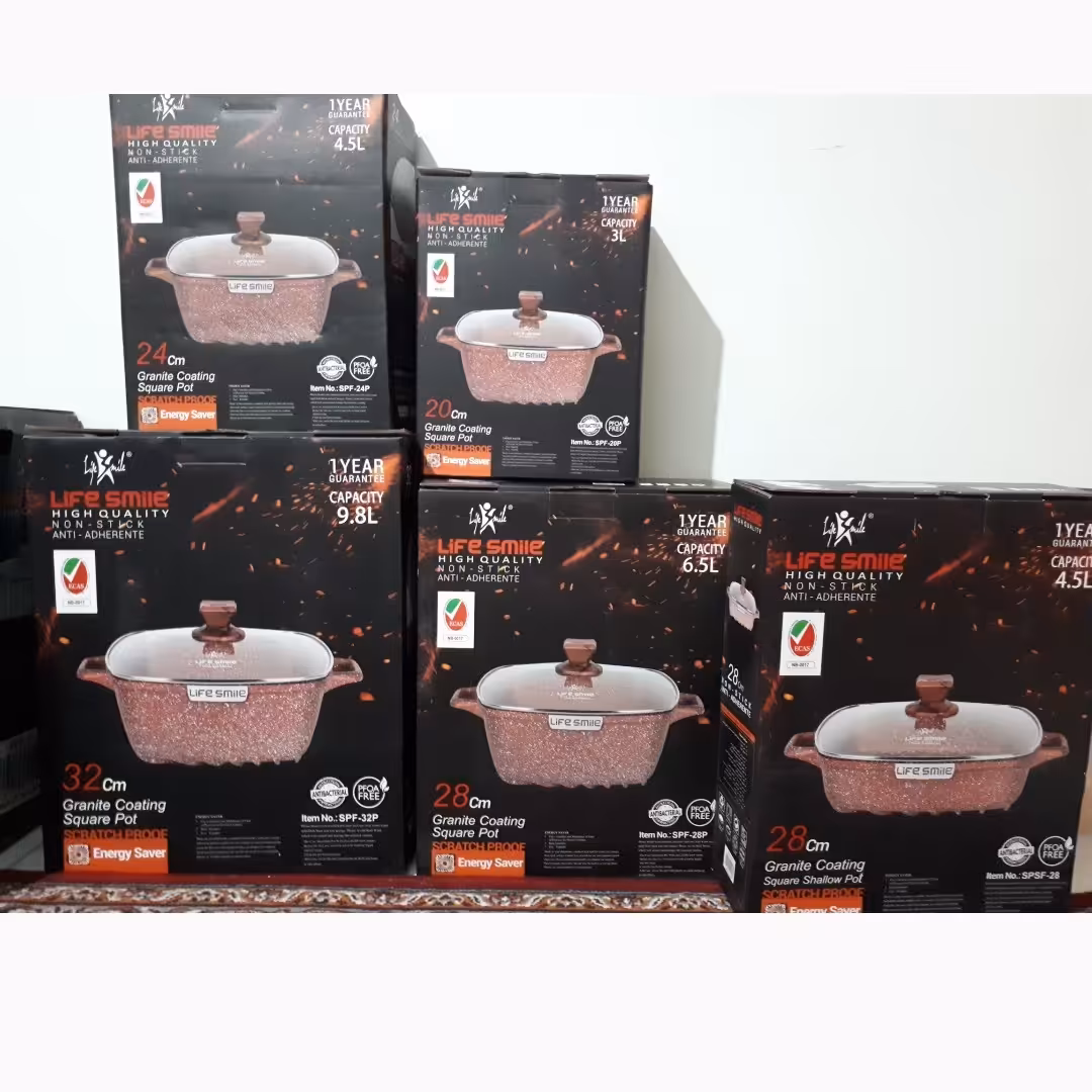 سرویس قابلمه  وماهیتابه10 پارچه لایف اسمایل مدل مربع